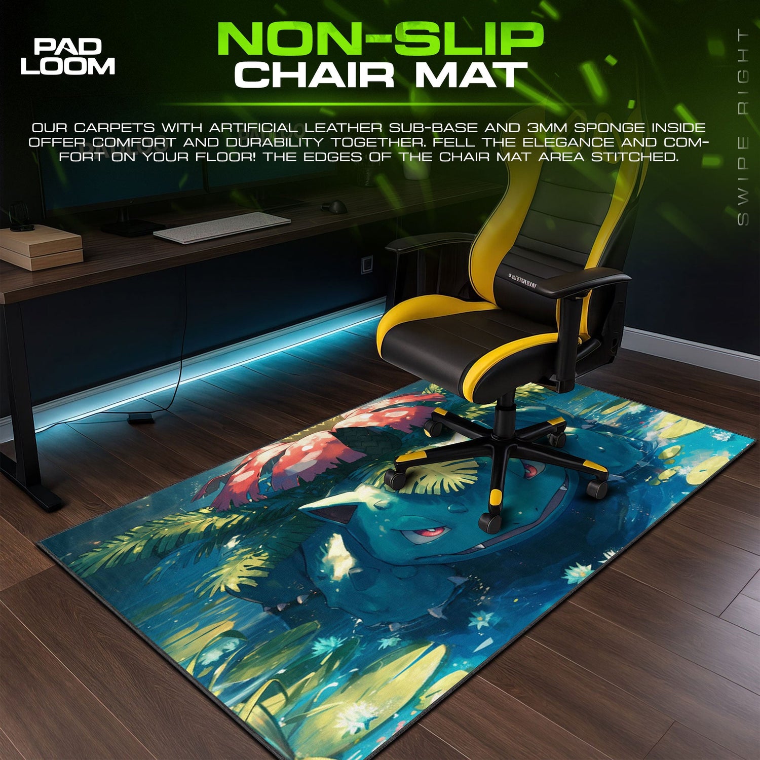 Venusaur Jungle Watch Mouse Pad, Pokémon Gaming Desk Mat Padloom