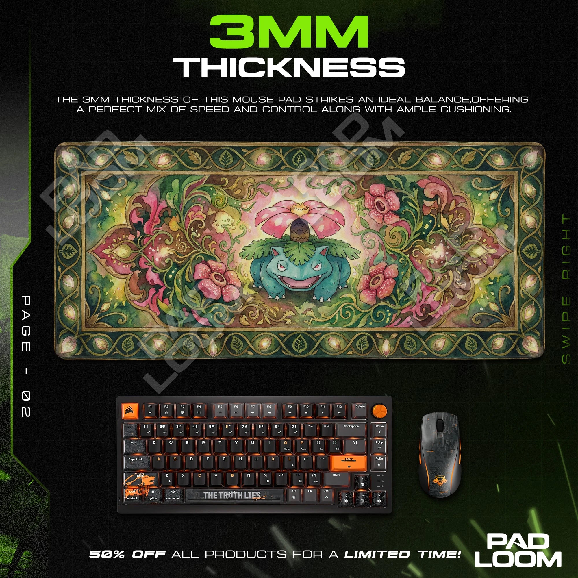 Venusaur Tapestry Bloom Mouse Pad - Pokemon Desk Mat