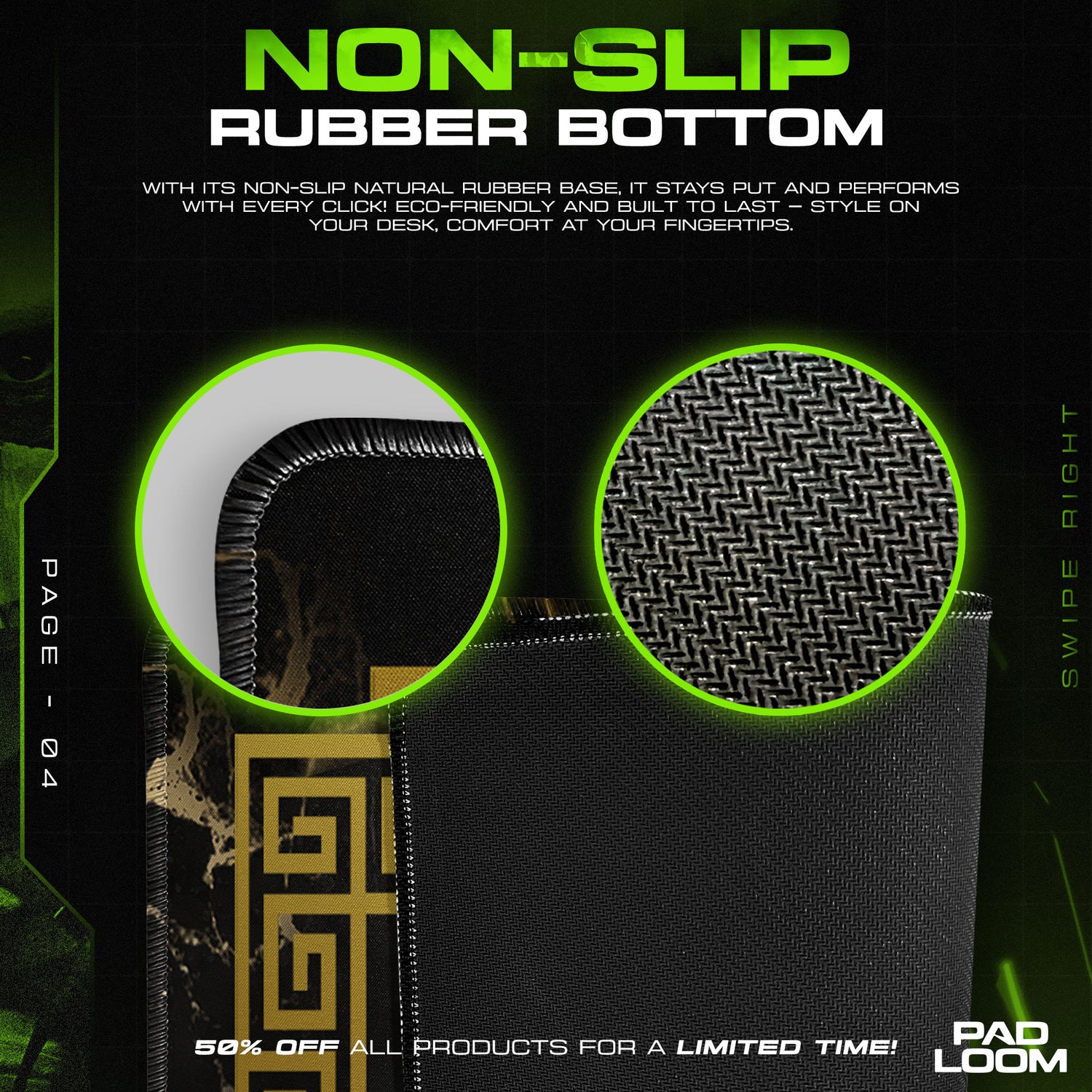 Versace Black Marble Mouse Pad - Gold Medusa Desk Mat