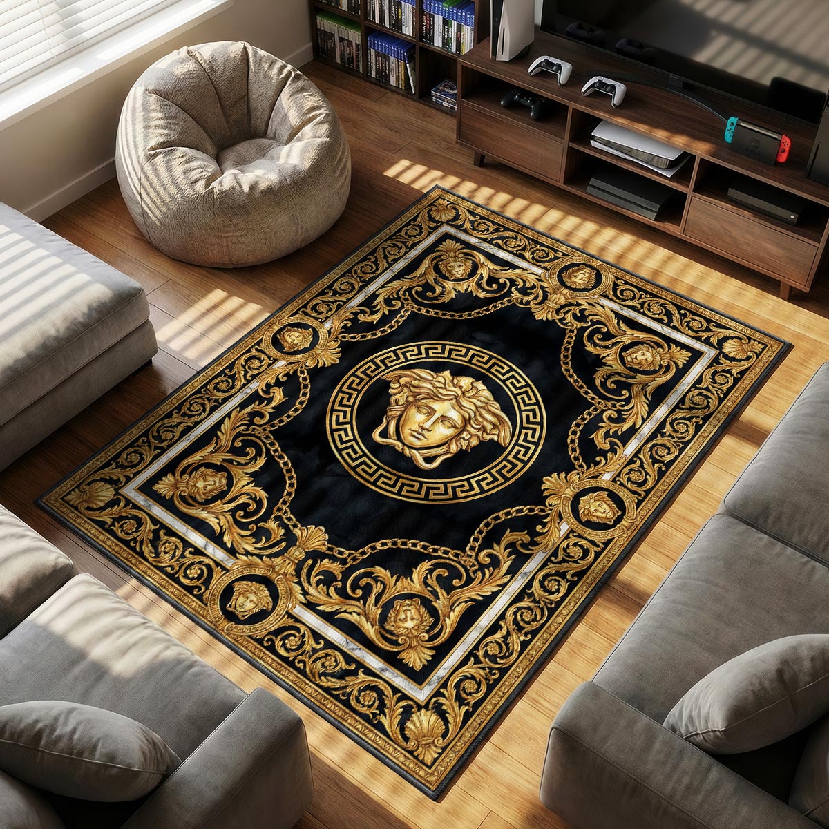 Versace Medusa Baroque Rug - Italian Luxury Floor Mat