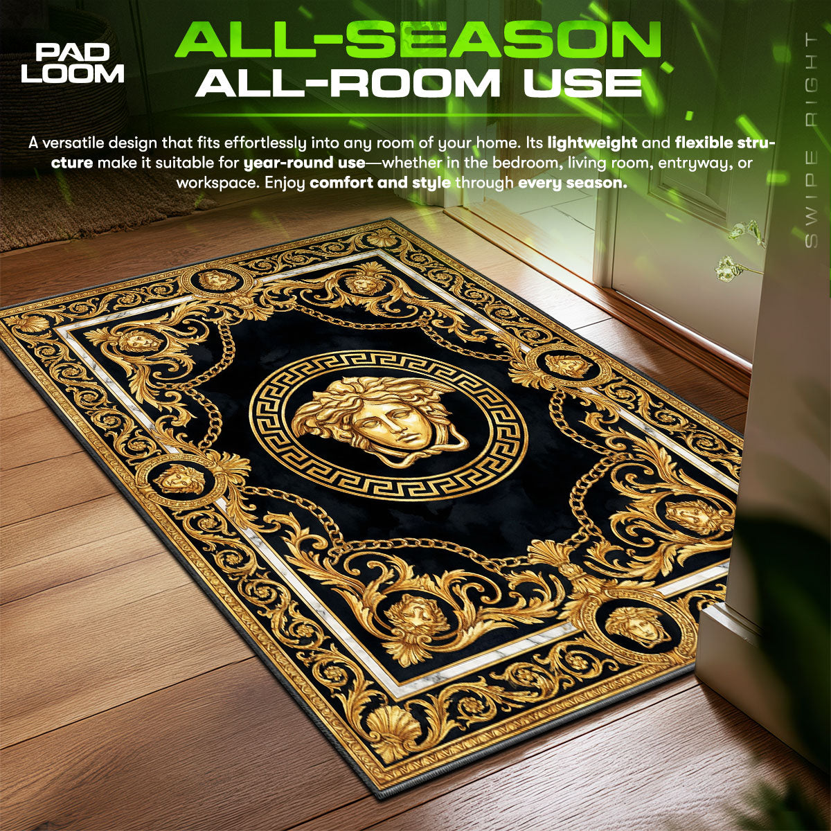 Versace Medusa Baroque Rug - Italian Luxury Floor Mat