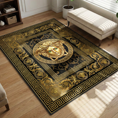 Versace Medusa Gold Rug - Luxury Floor Mat
