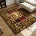 Versace Medusa head red gold Greek key hypebeast area rug