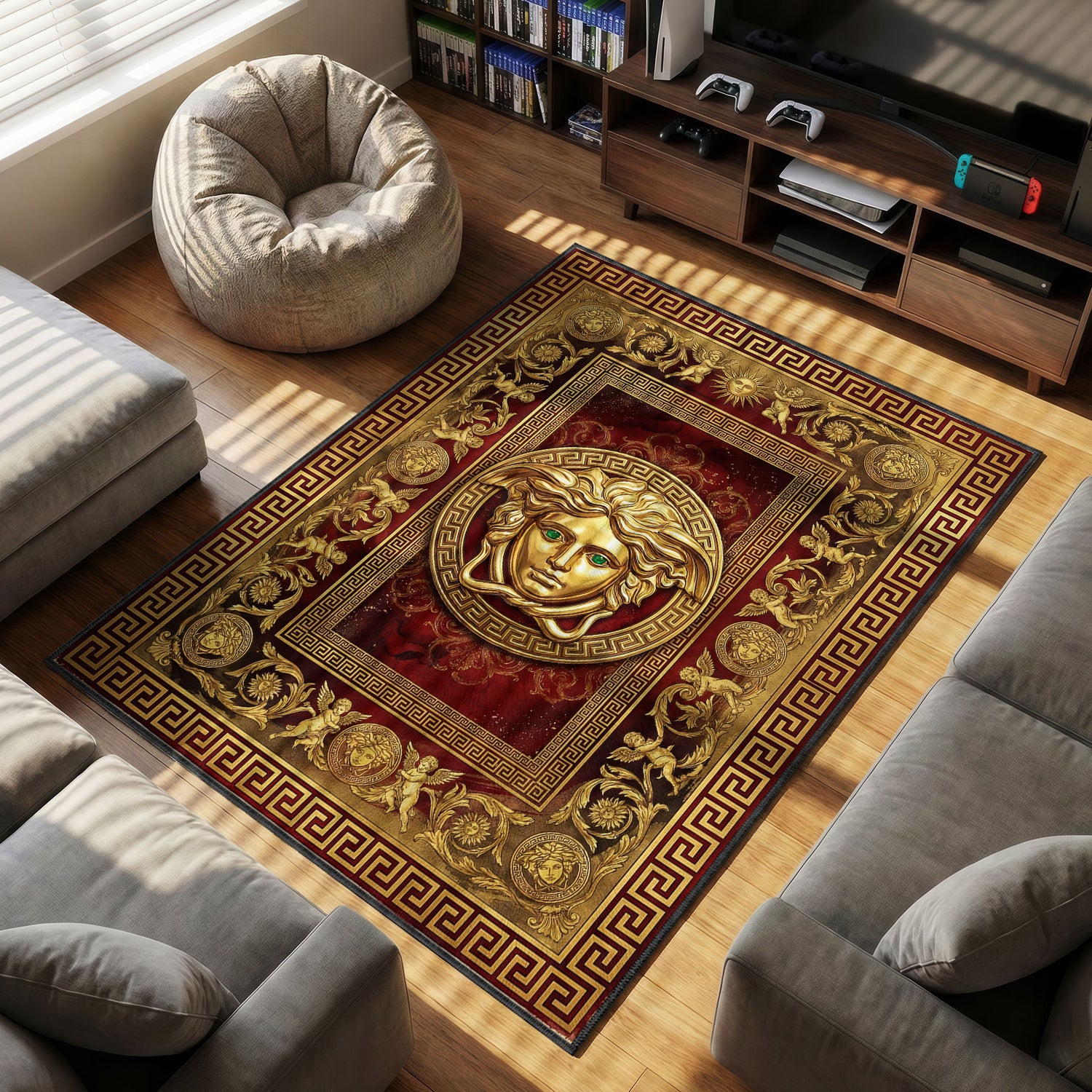 Versace Medusa Red Luxury Floor rug — main product view