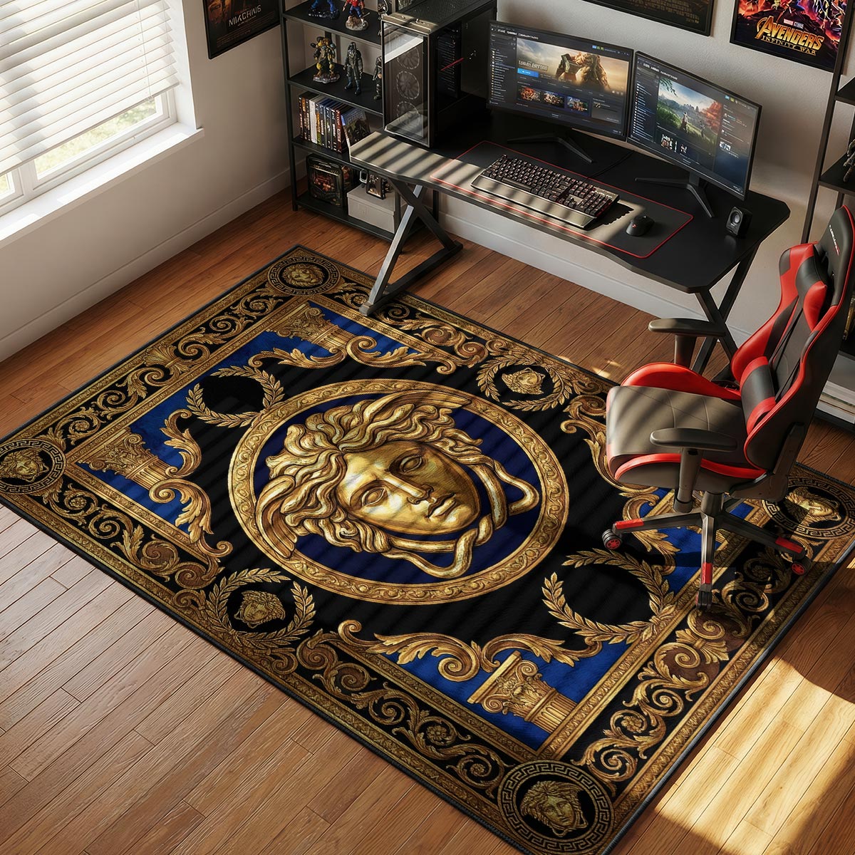 Versace Medusa Gold Baroque Floor Decor rug — main product view