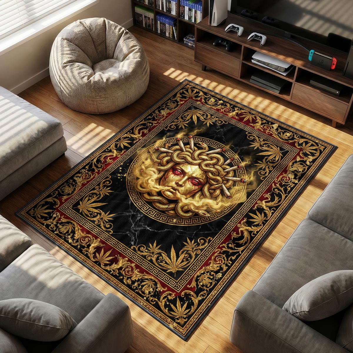 Versace Medusa Weed Rug - Streetwear Mat