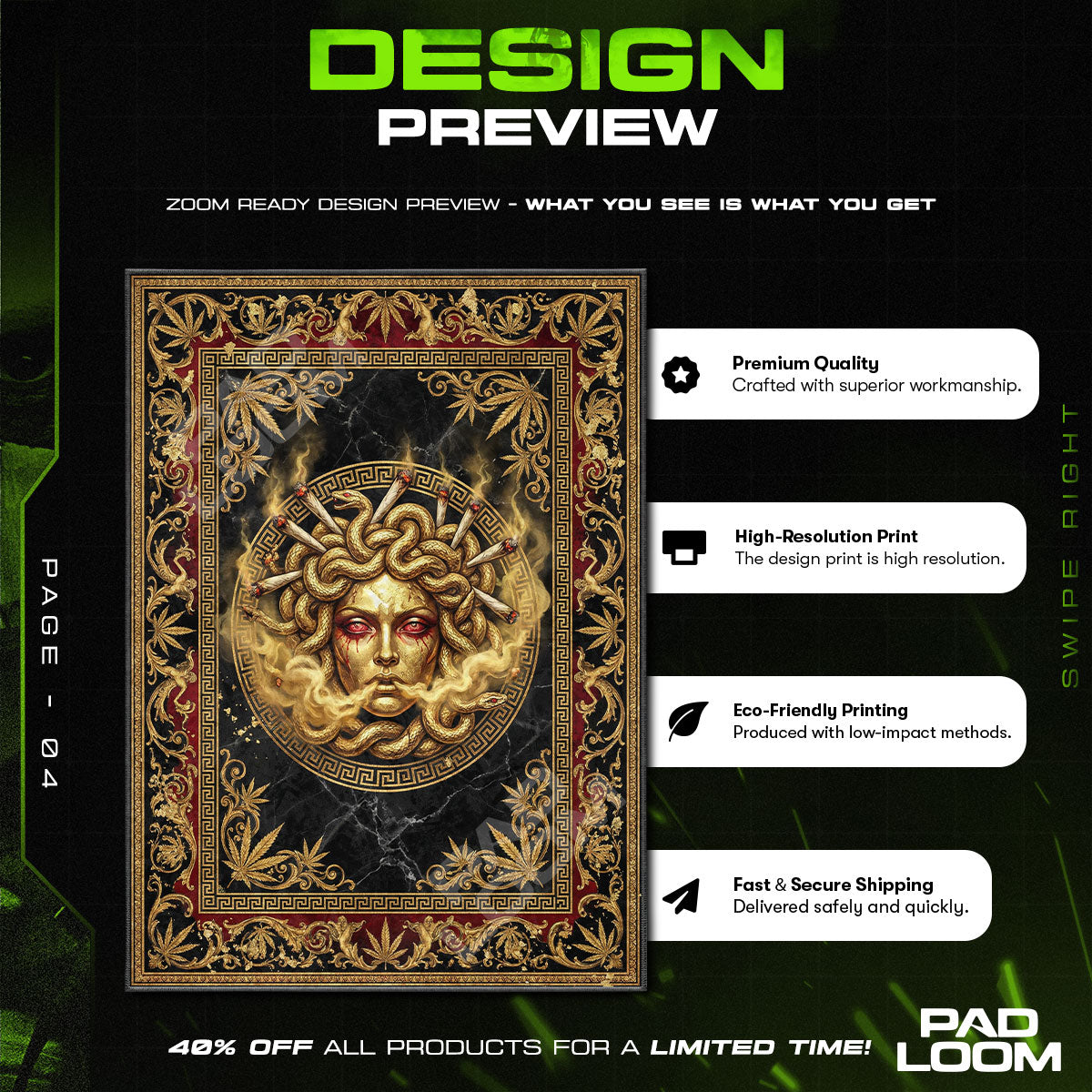 Versace Medusa Weed Rug - Streetwear Mat