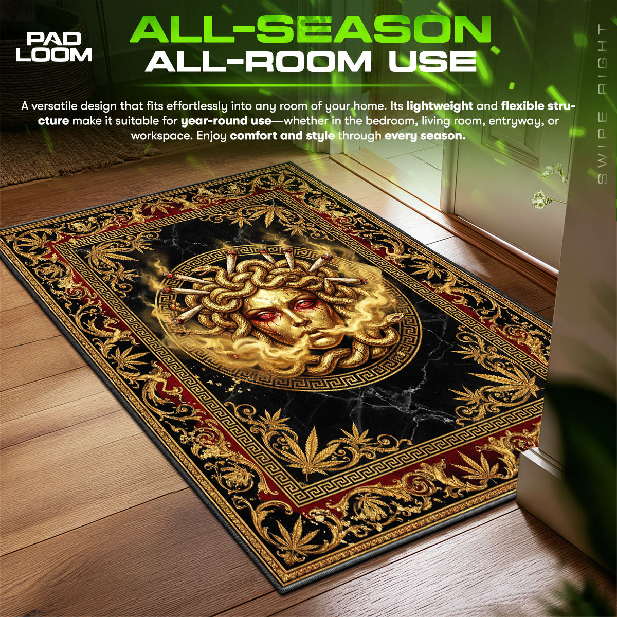 Versace Medusa Weed Rug - Streetwear Mat