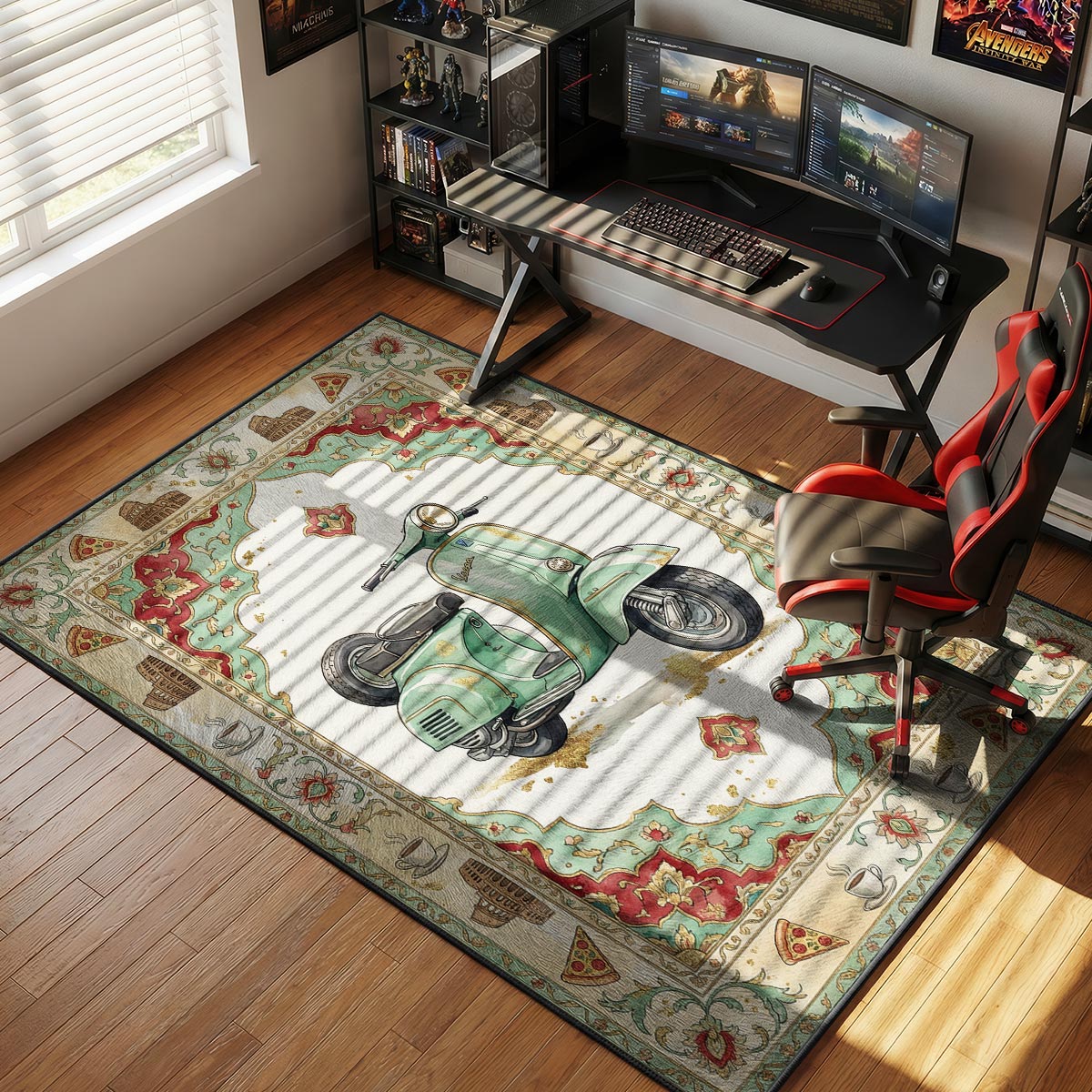 Vespa Italian Scooter Streetwear Floor rug — main product view