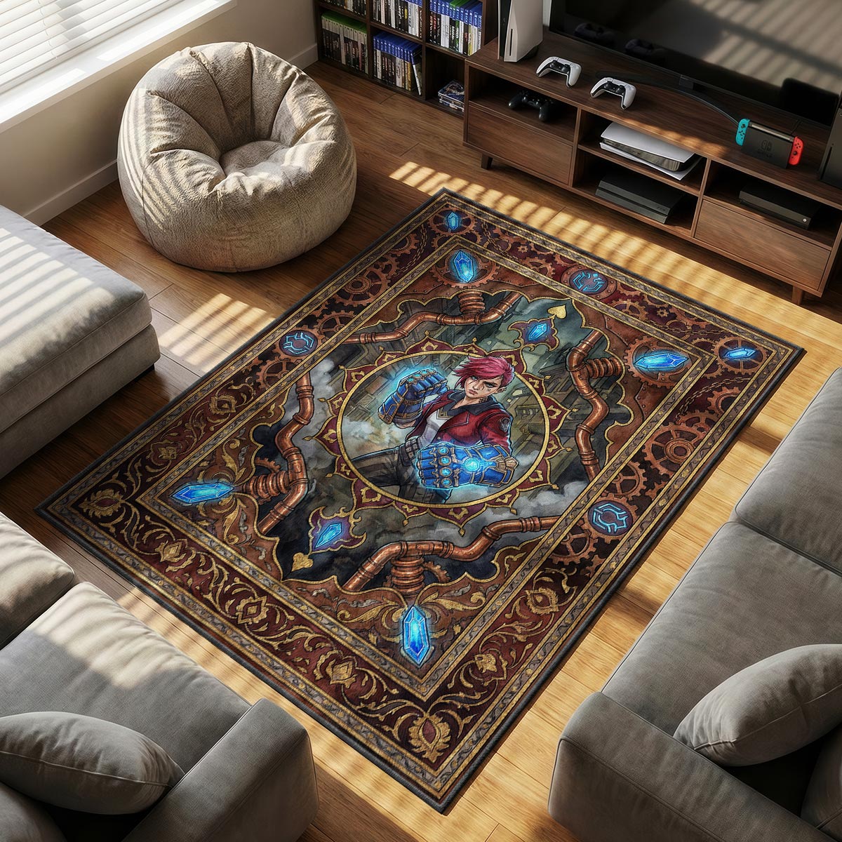 Vi Hextech Brawler Rug - League of Legends Chair Mat