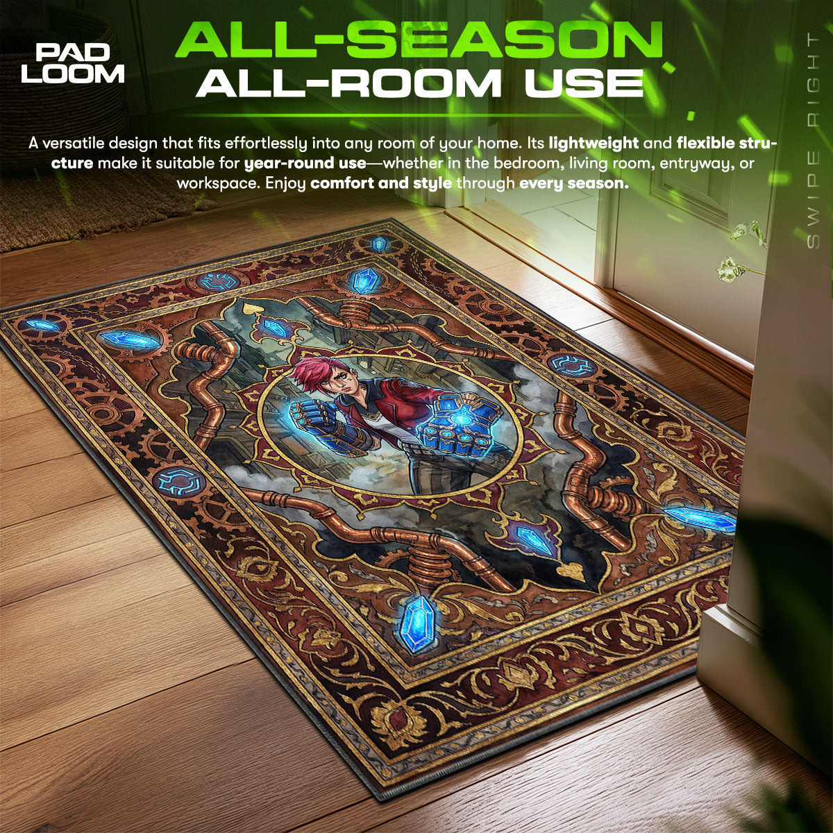 Vi Hextech Brawler Rug - League of Legends Chair Mat