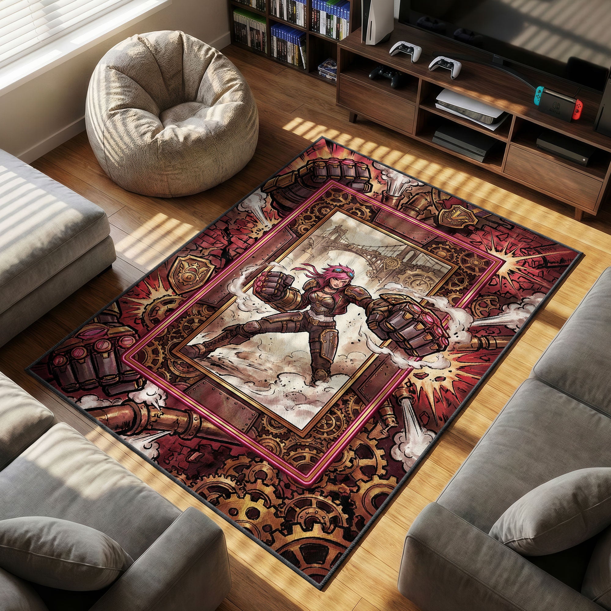 Vi Hextech Smash Rug - League of Legends Chair Mat