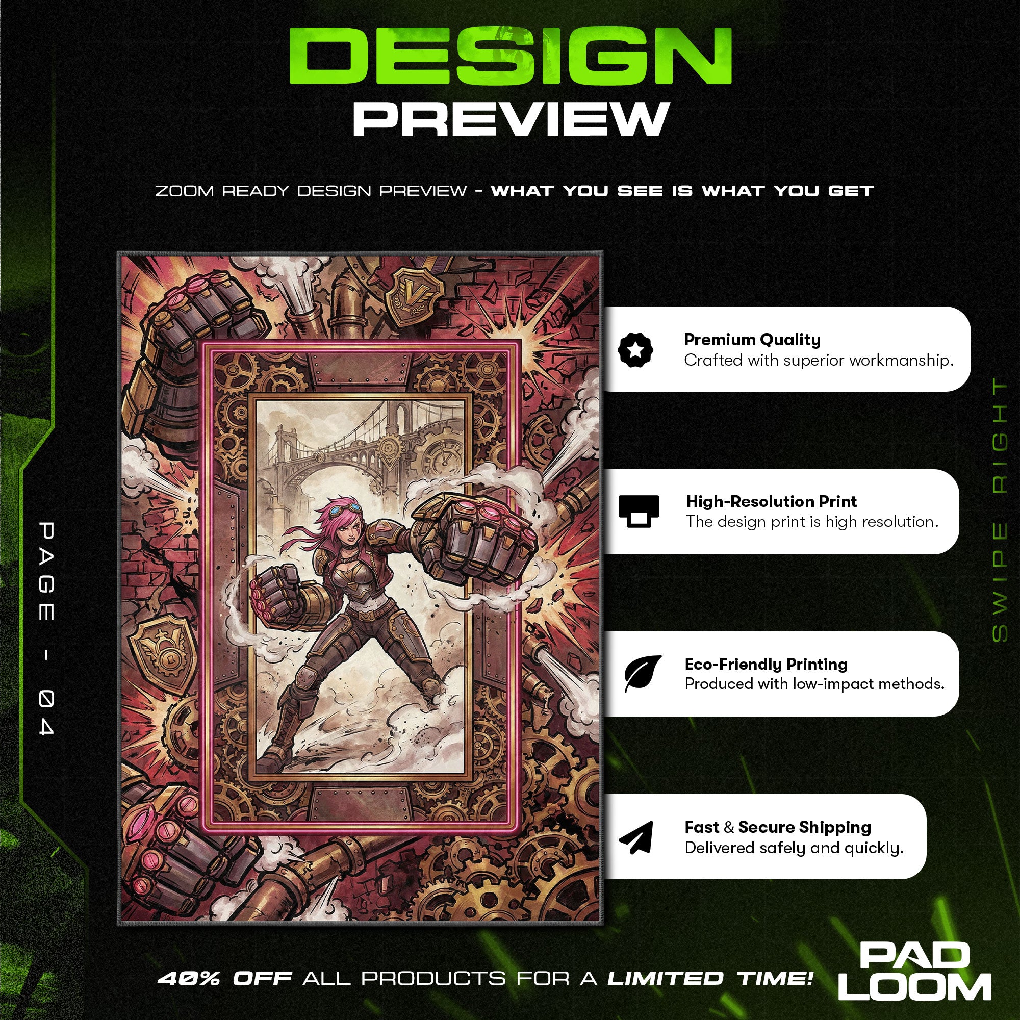 Vi Hextech Smash Rug - League of Legends Chair Mat