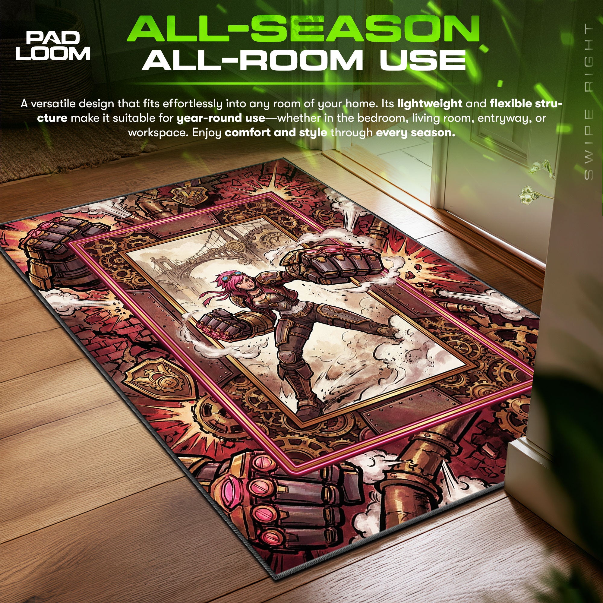 Vi Hextech Smash Rug - League of Legends Chair Mat