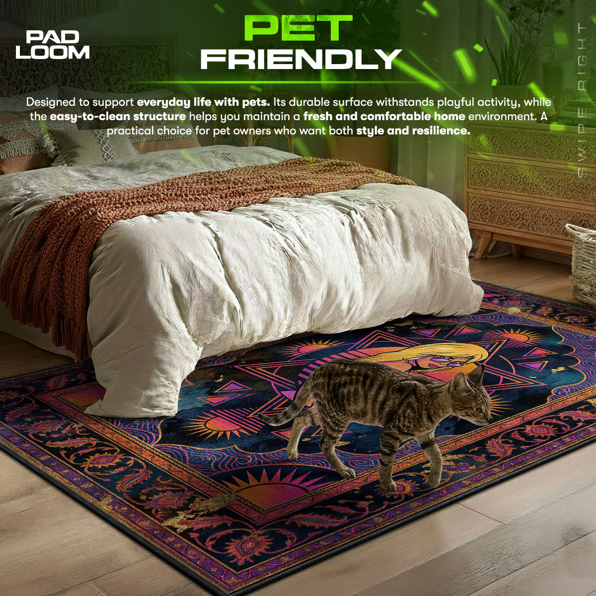 Vice City Girl Retro Neon Rug - GTA Vice City Chair Mat