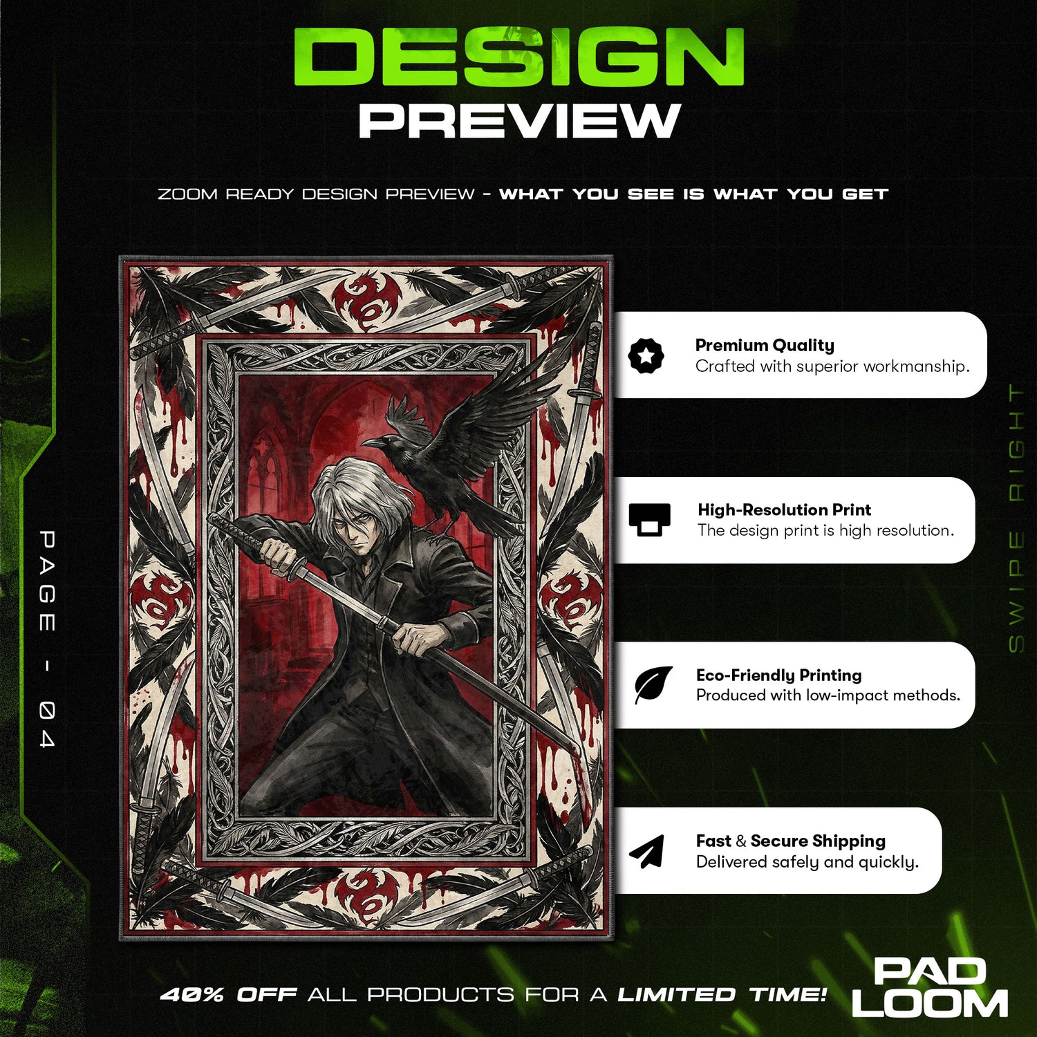 Chair character design printed on rug