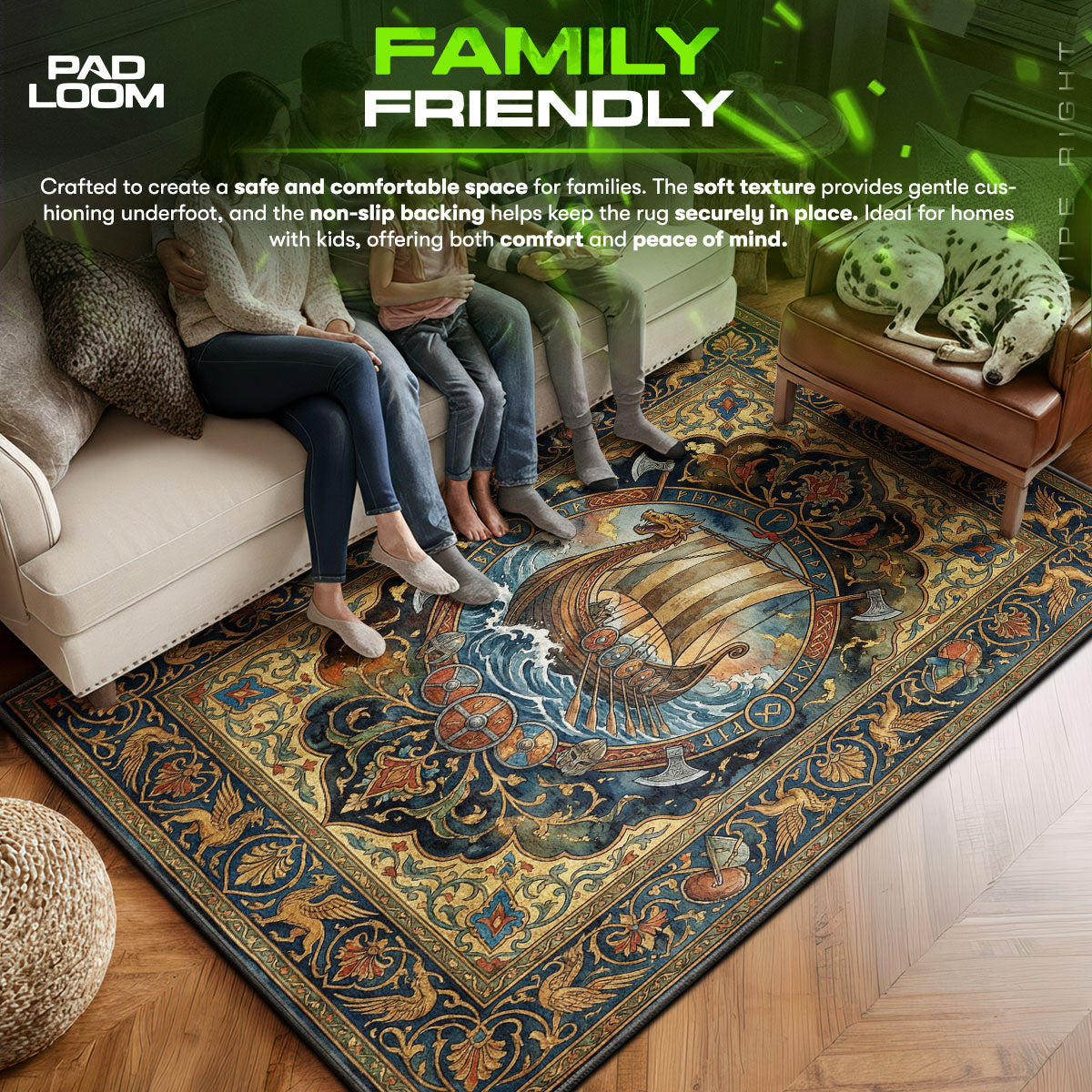 Viking Longship Voyage Rug - Vinland Saga Chair Mat