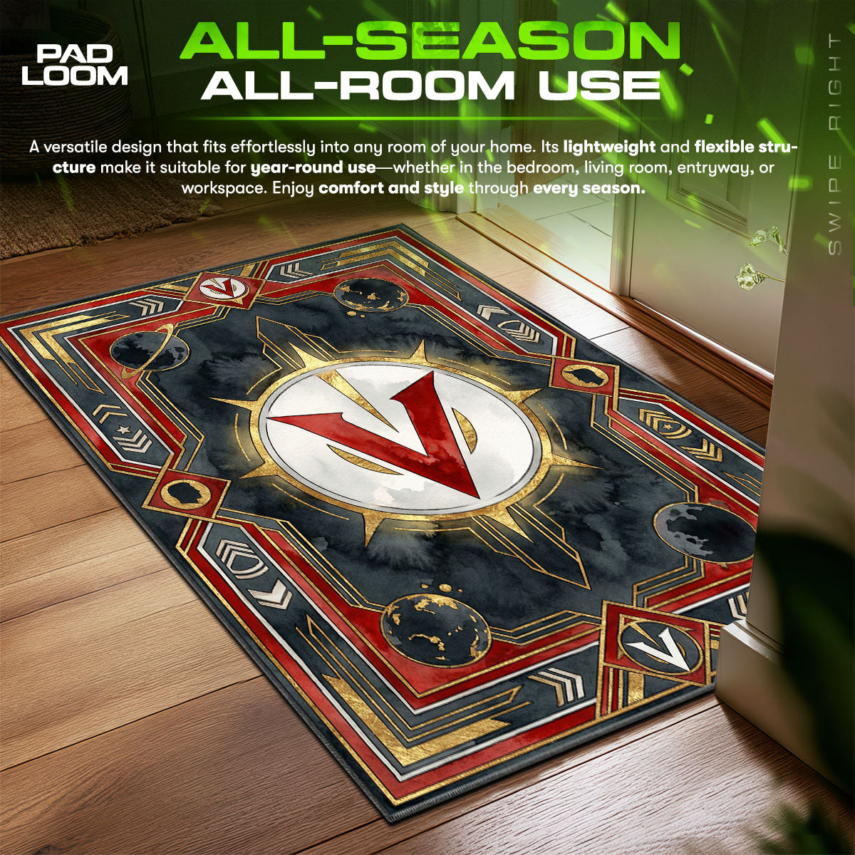Viltrumite Empire Insignia Invincible Room fan rug — premium quality print