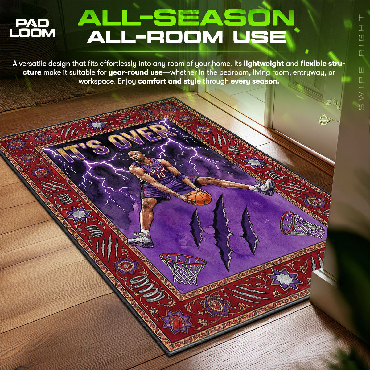 Vince Carter It's Over Hypebeast Floor fan rug — premium quality print