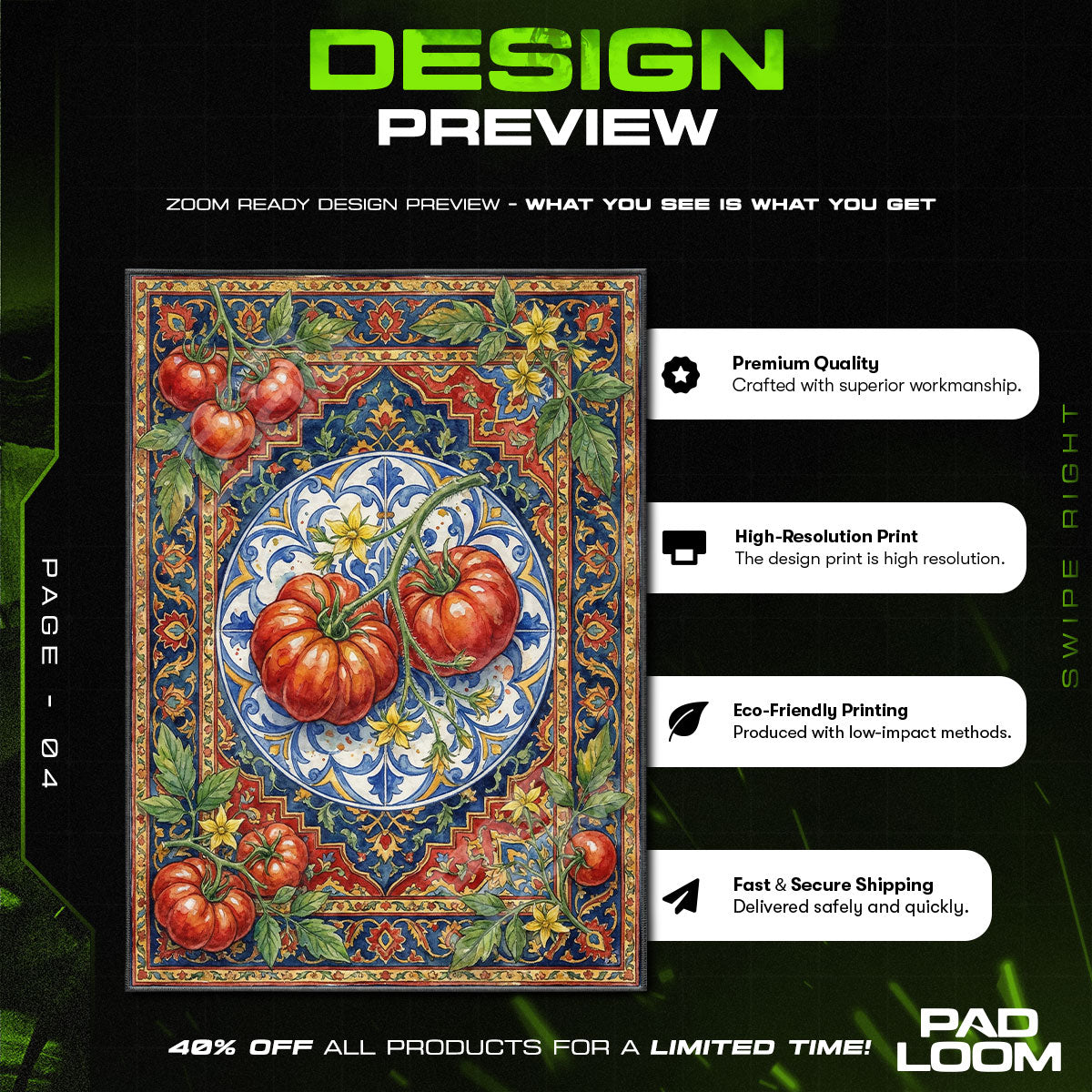 Vine Tomato Italian Garden Kitchen Floor rug — main product view