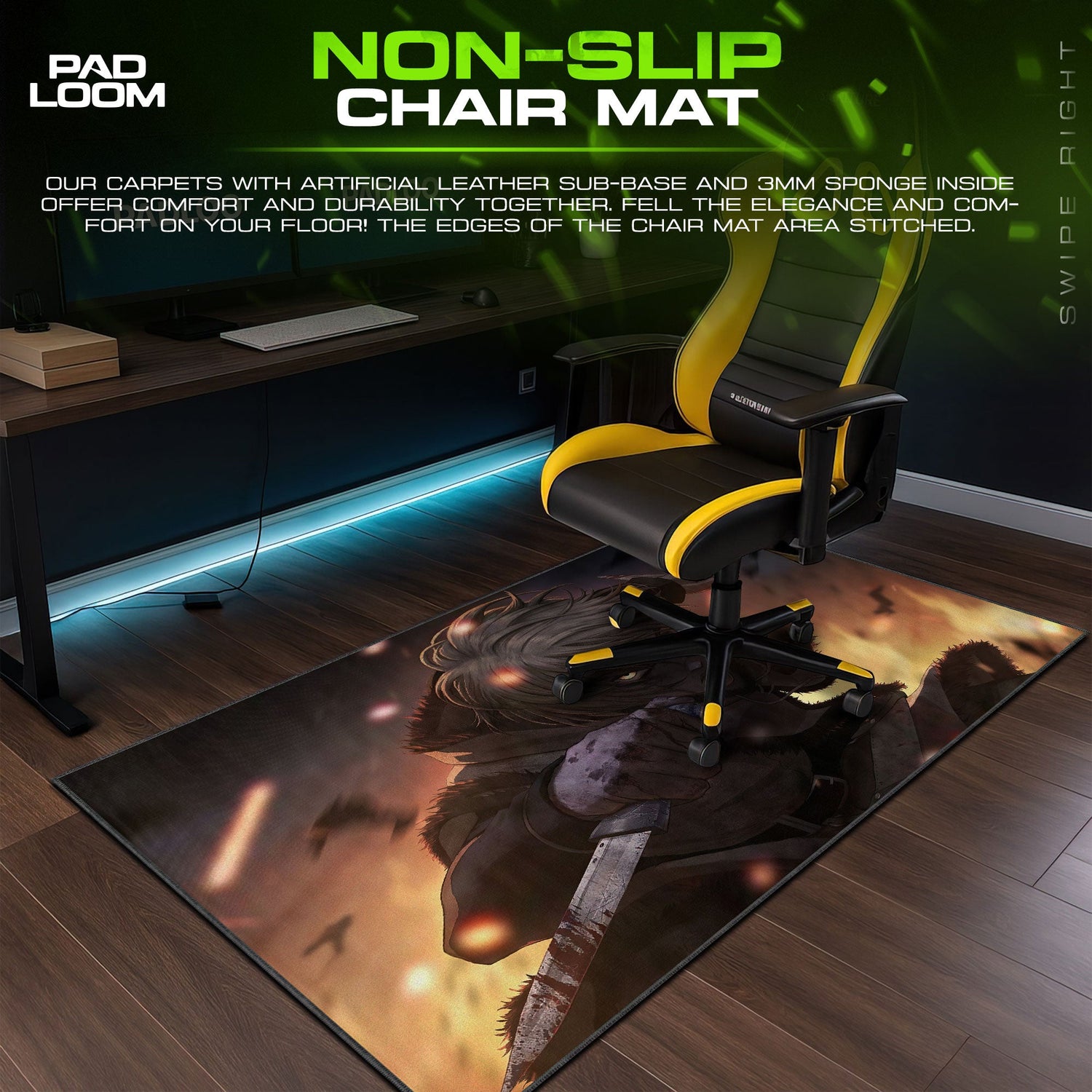 Vinland Saga – Thorfinn Strike Mouse Pad, Anime Gamer Desk Mat Padloom