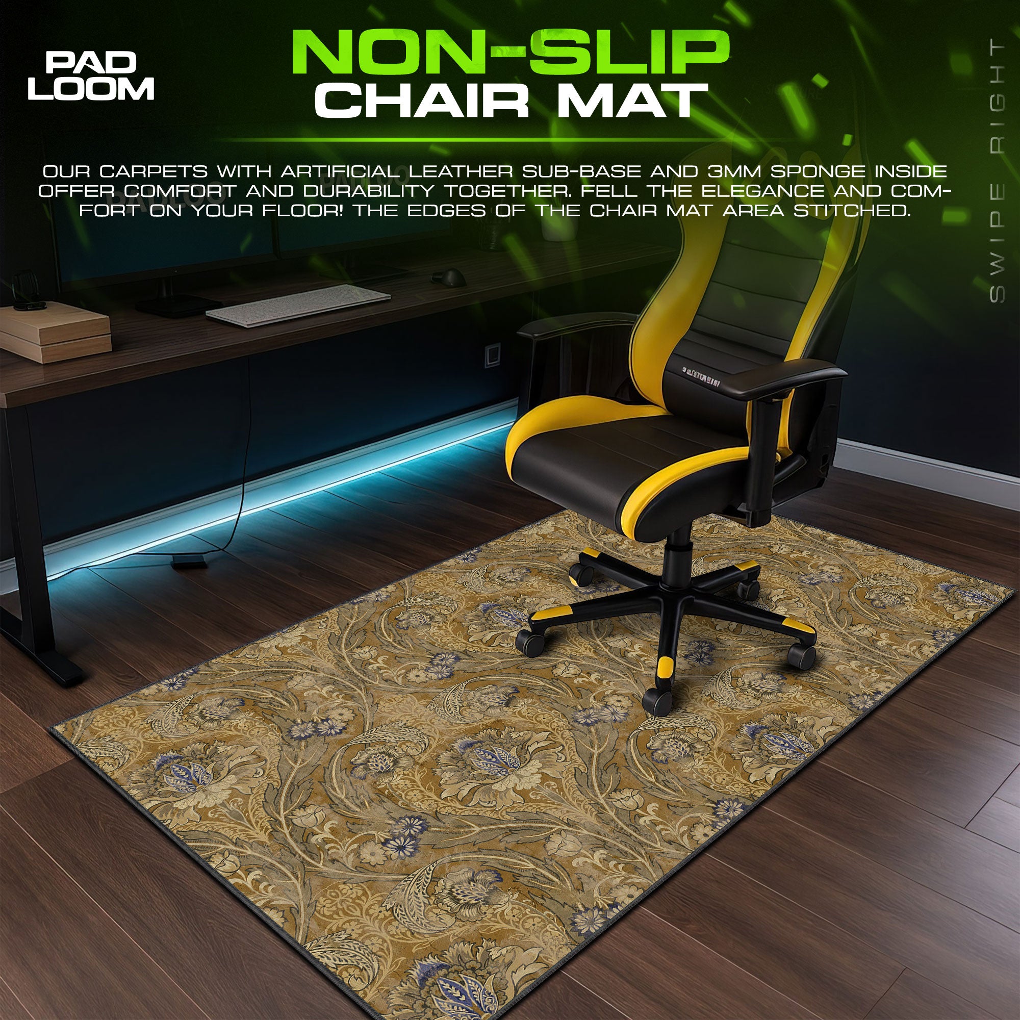 Vintage Damask Floral Mouse Pad – Aesthetic Desk Mat