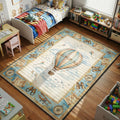 vintage hot air balloon sky adventure kids bedroom area rug