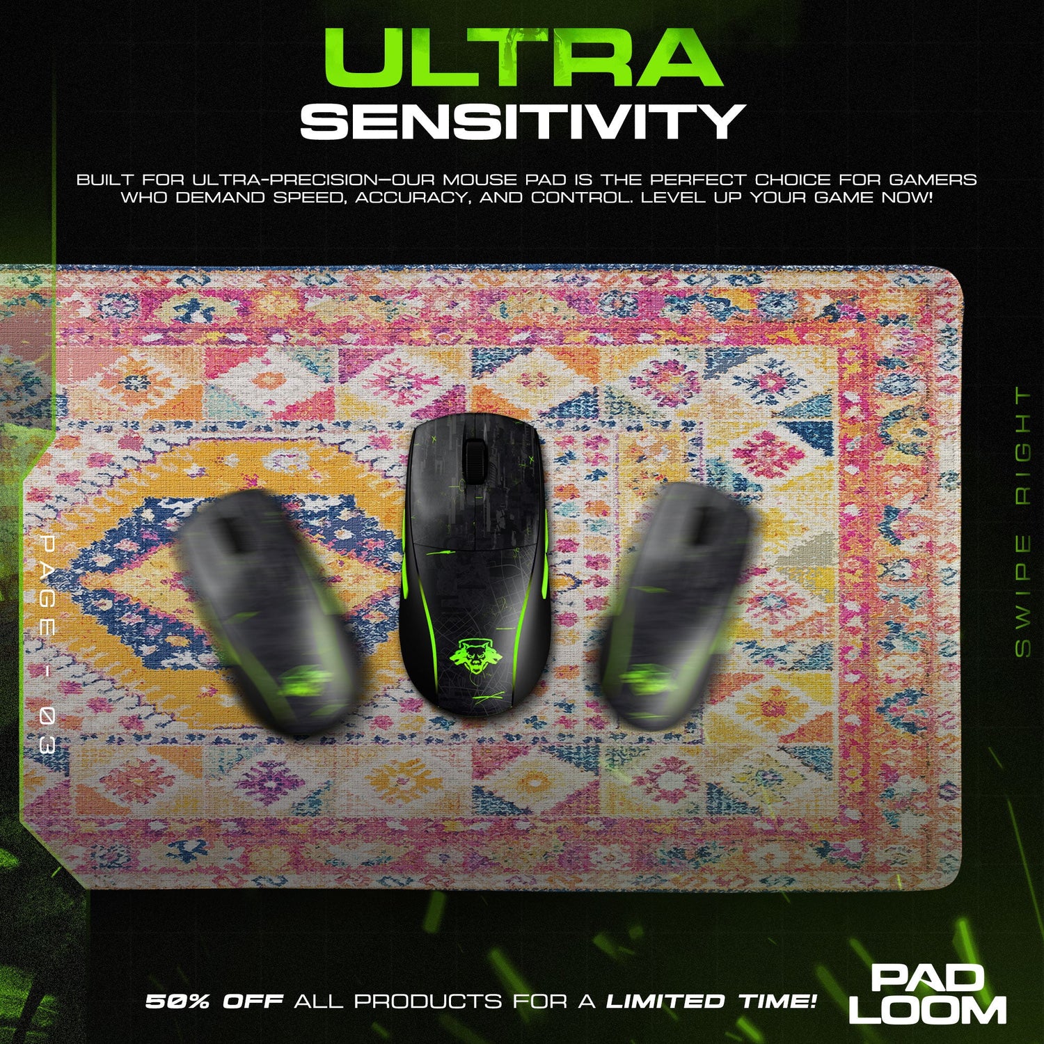 Vintage Pastel Diamond Mouse Pad, Artistic Gamer Desk Mat Padloom