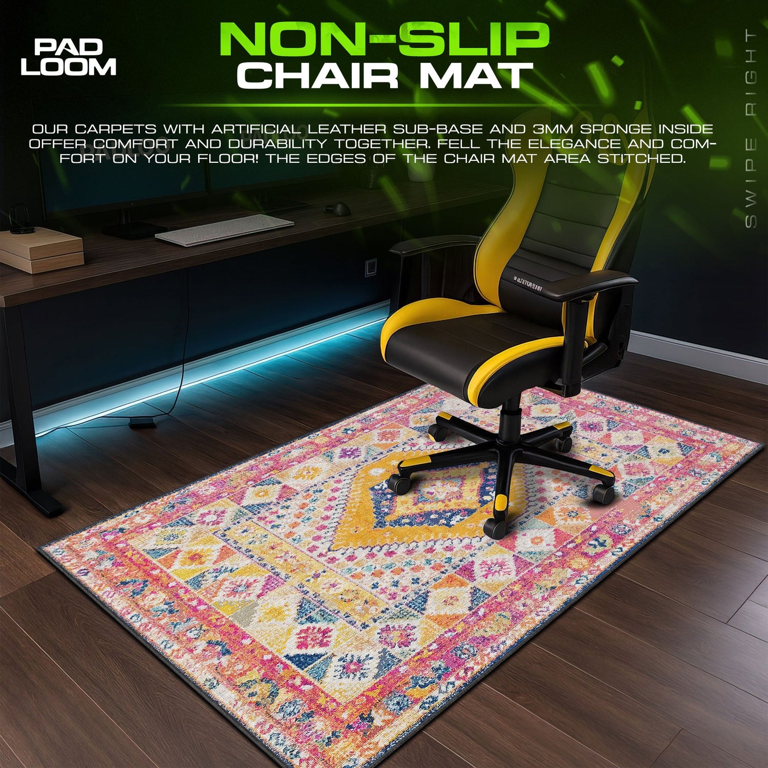 Vintage Pastel Diamond Mouse Pad, Artistic Gamer Desk Mat Padloom