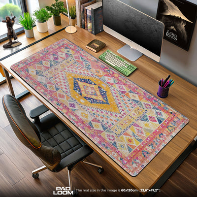 Vintage Pastel Diamond Mouse Pad, Artistic Gamer Desk Mat
