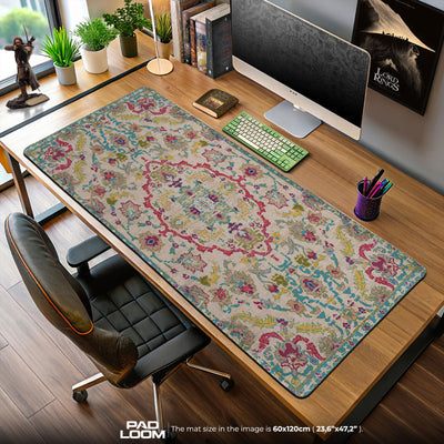 Vintage Pastel Medallion Mouse Pad, Artistic Gamer Desk Mat