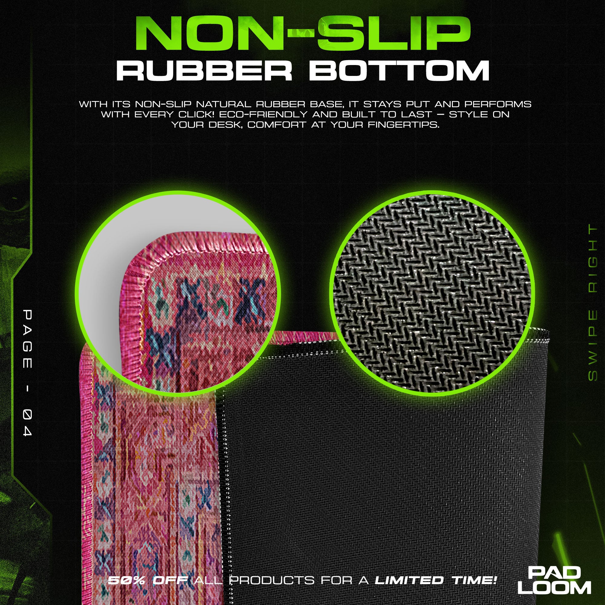 Vintage Pink Medaillon Mauspad, Künstlerische Gamer Schreibtischmatte