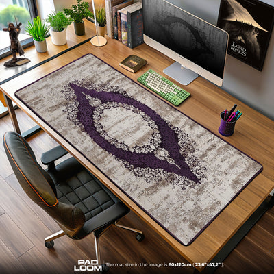 Vintage Purple Medallion Mouse Pad, Artistic Gamer Desk Mat
