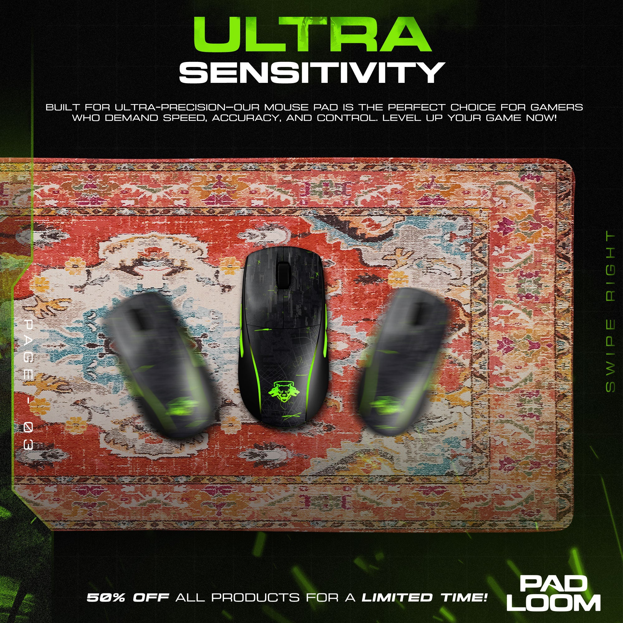 Vintage Rust Medallion Mouse Pad, Artistic Gamer Desk Mat
