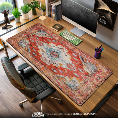 Vintage Rust Medallion Mouse Pad, Artistic Gamer Desk Mat