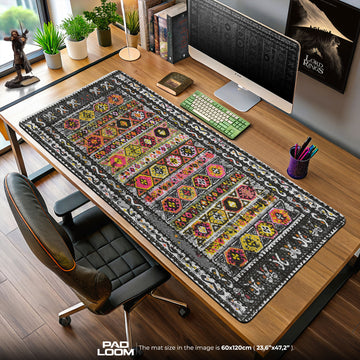 Vintage Tribal Streifen Mauspad, Künstlerische Gamer Schreibtischmatte