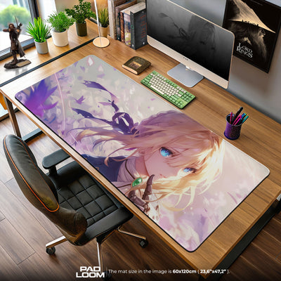 Violet Evergarden Mouse Pad, Blossom Scene Gaming Desk Mat