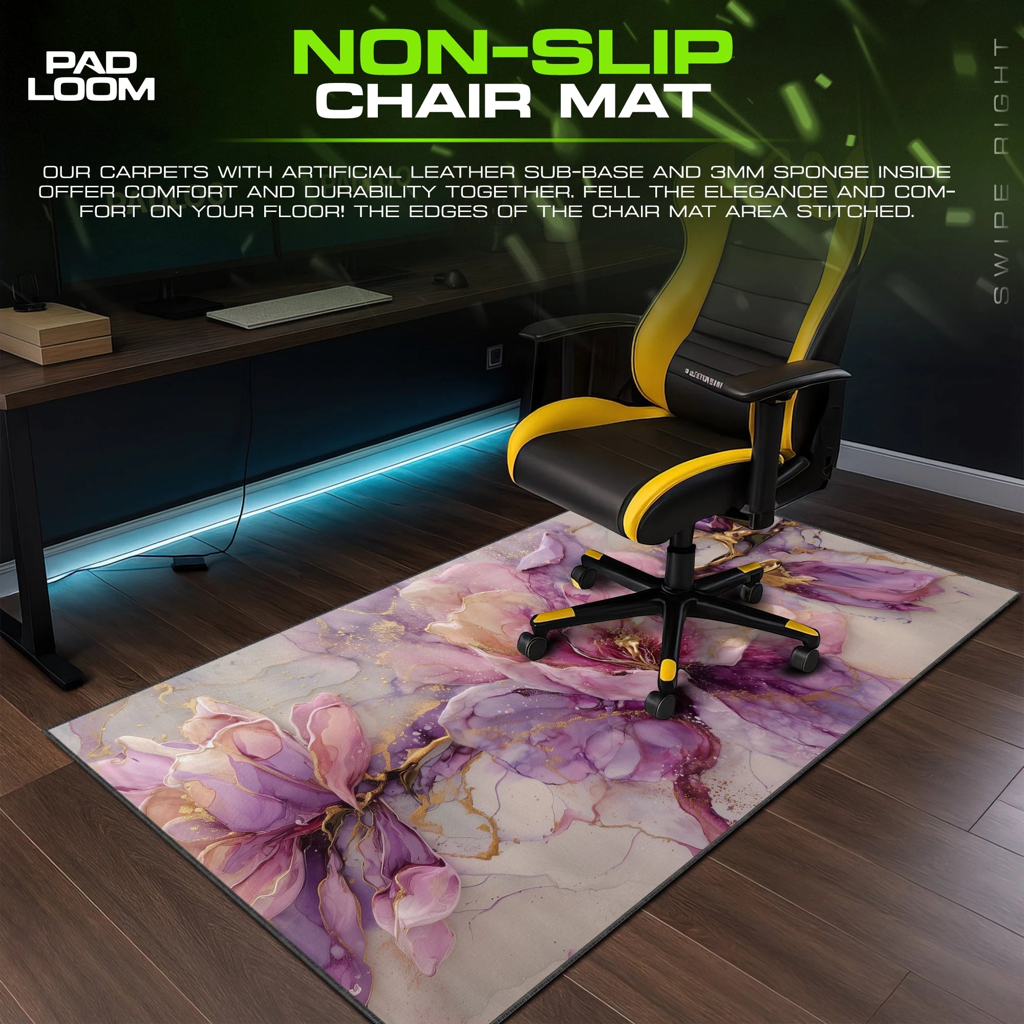 Violet Gold Magnolia Mouse Pad - Floral Desk Mat