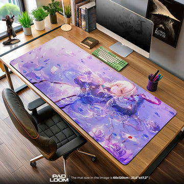 Violet Water Garden Mouse Pad, Violet Evergarden Gaming Mouse Pad