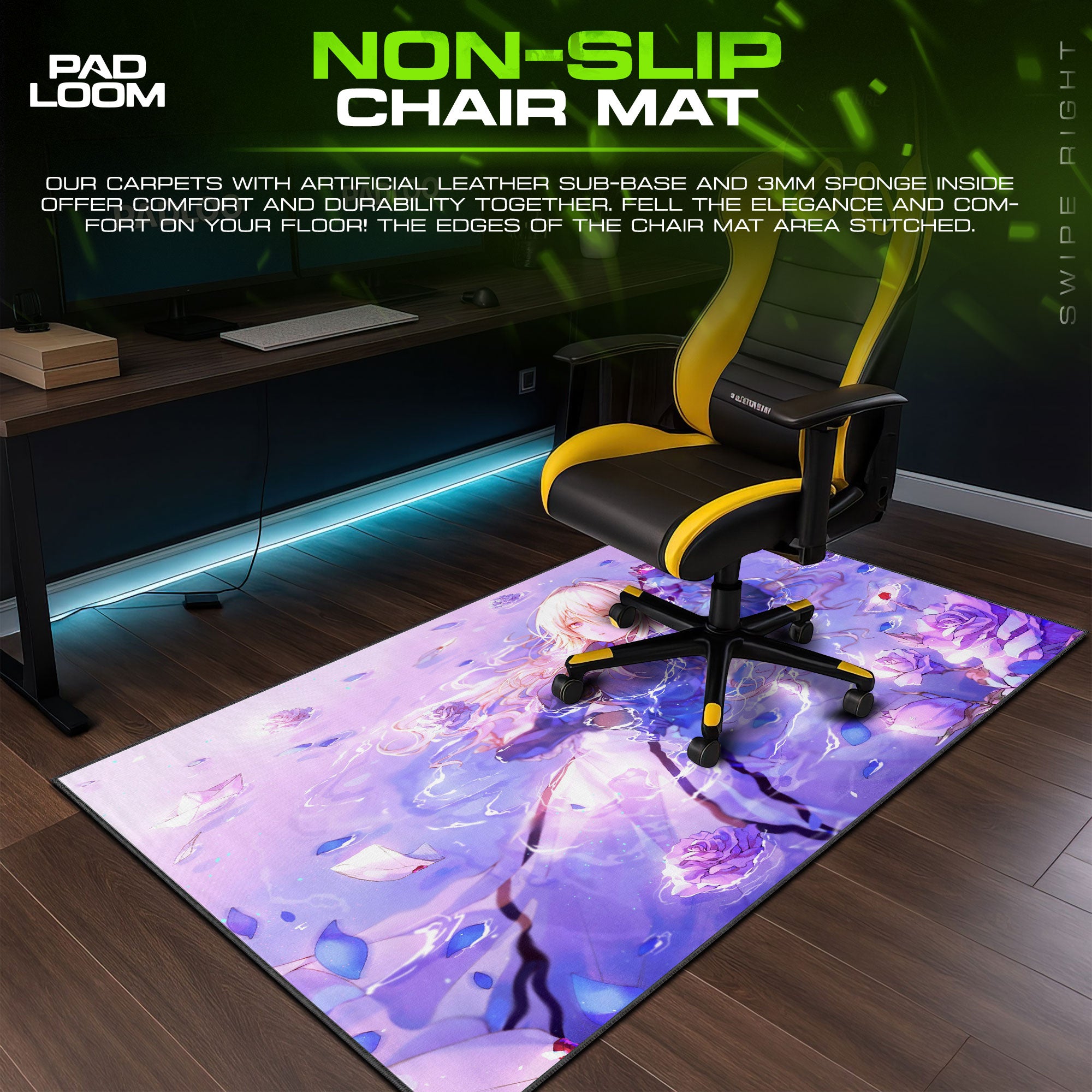 Violet Water Garden Mouse Pad, Violet Evergarden Gaming Mouse Pad