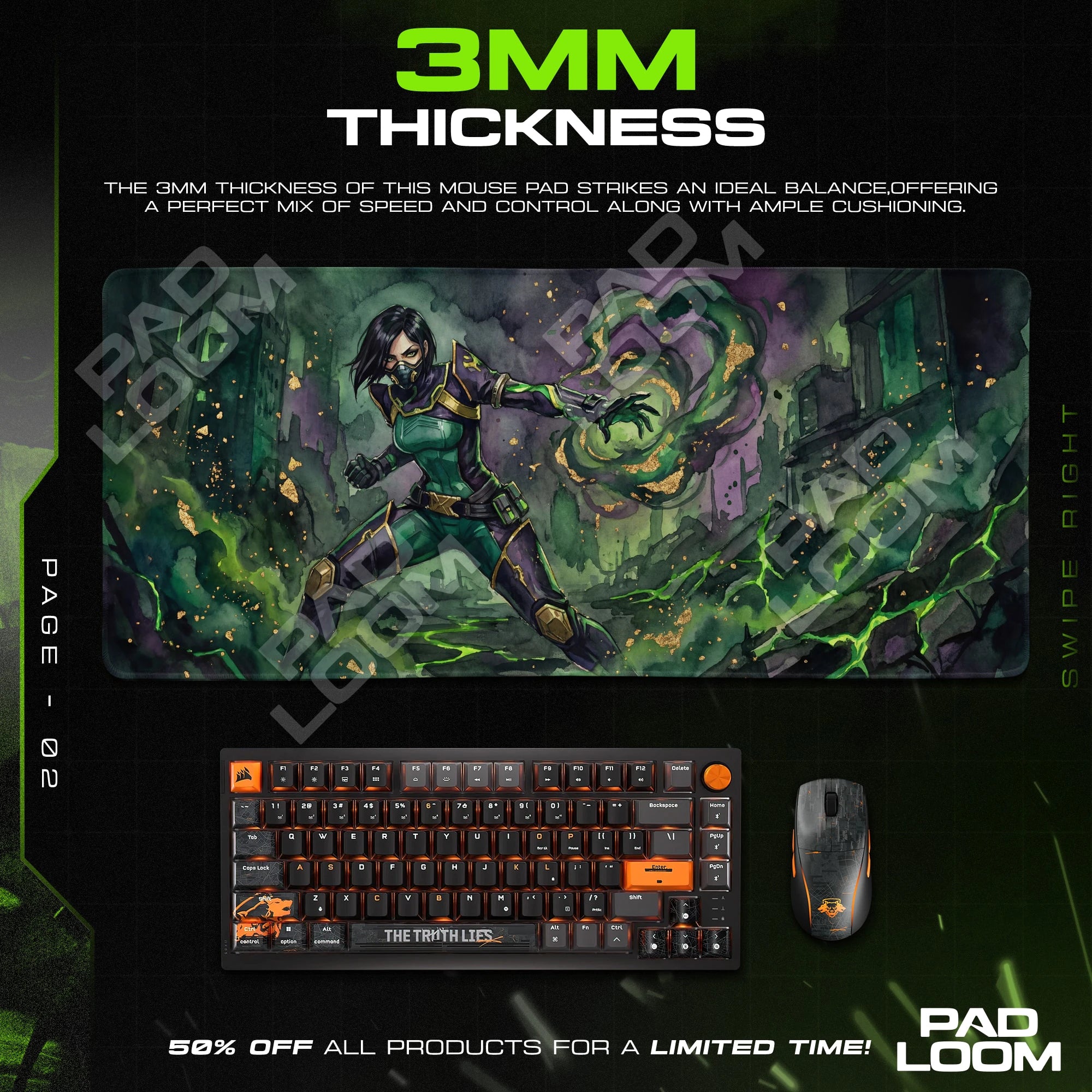 Viper Toxic Screen Mouse Pad - Valorant Desk Mat