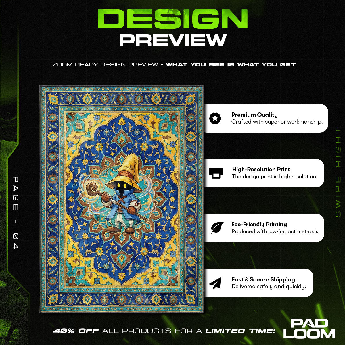 Vivi Ornitier Zauberteppich - Final Fantasy IX Stuhlunterlage