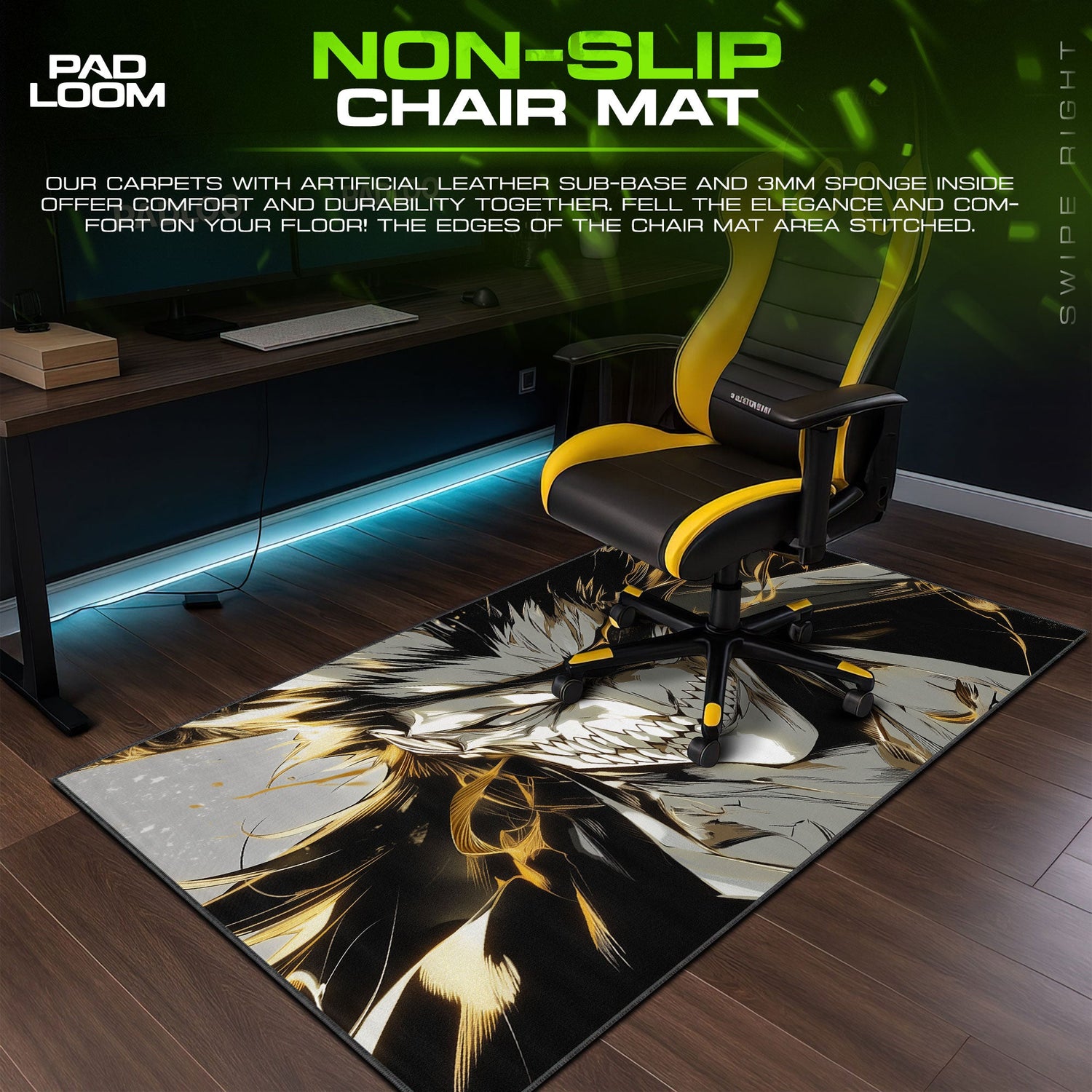 Vizard Ichigo Fury Mouse Pad, Bleach Anime Gaming Desk Mat Padloom