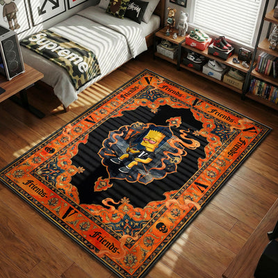 Vlone Friends Bart Simpson Rug - Streetwear Floor Mat