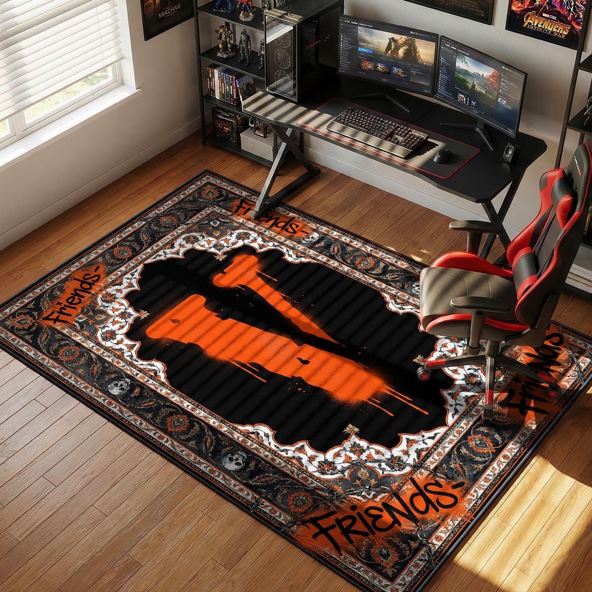 VLONE Orange Friends Streetwear Floor rug — main product view