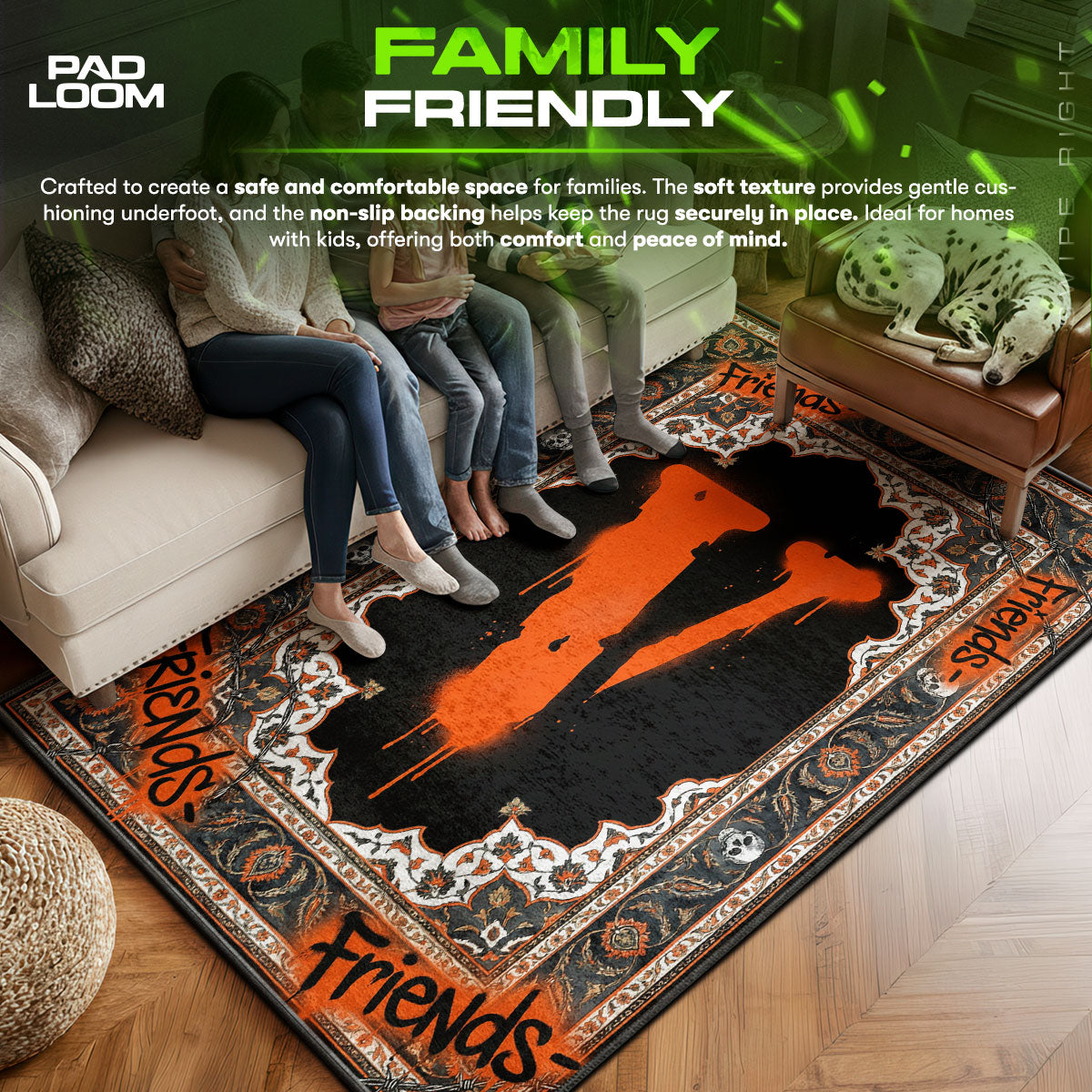 VLONE area rug showing full home decor artwork