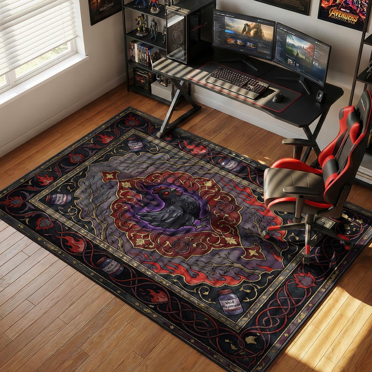 Void Chicken Dark Flame Stardew Valley Chair rug — main product view