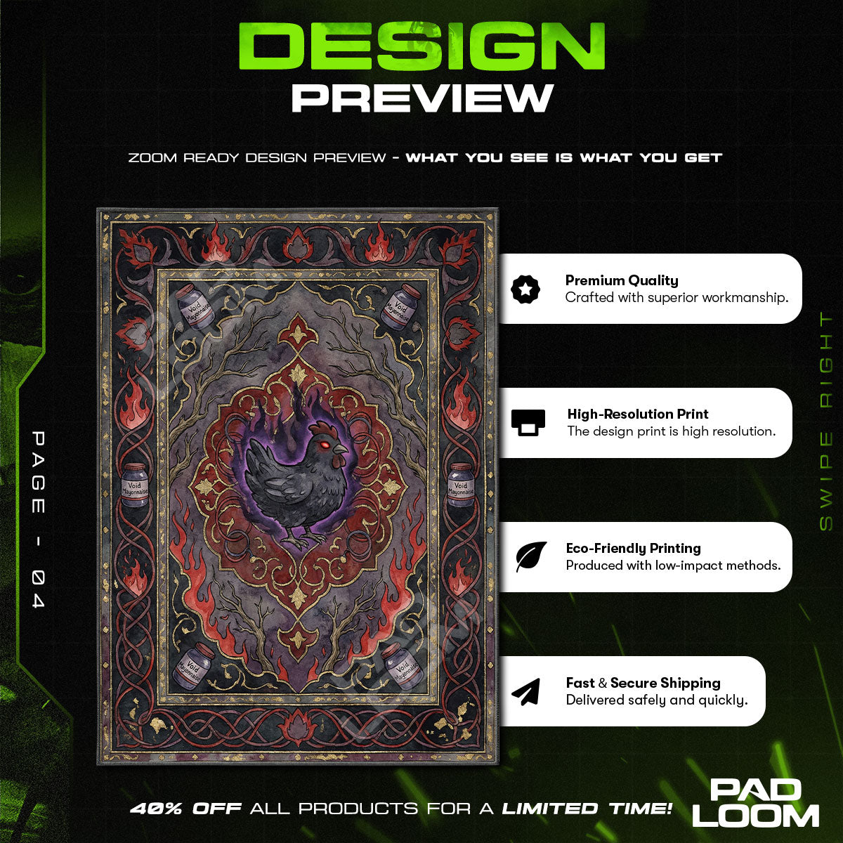 Chair character design printed on rug
