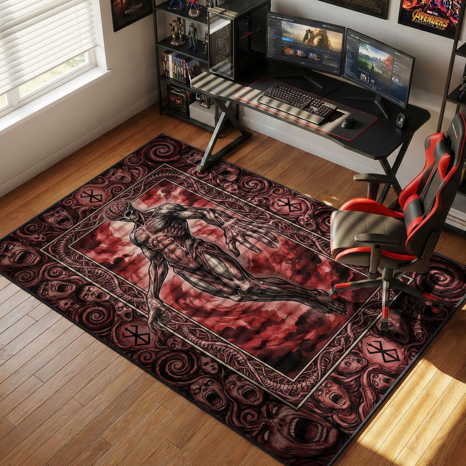 Void God Hand Eclipse Berserk Chair rug — main product view