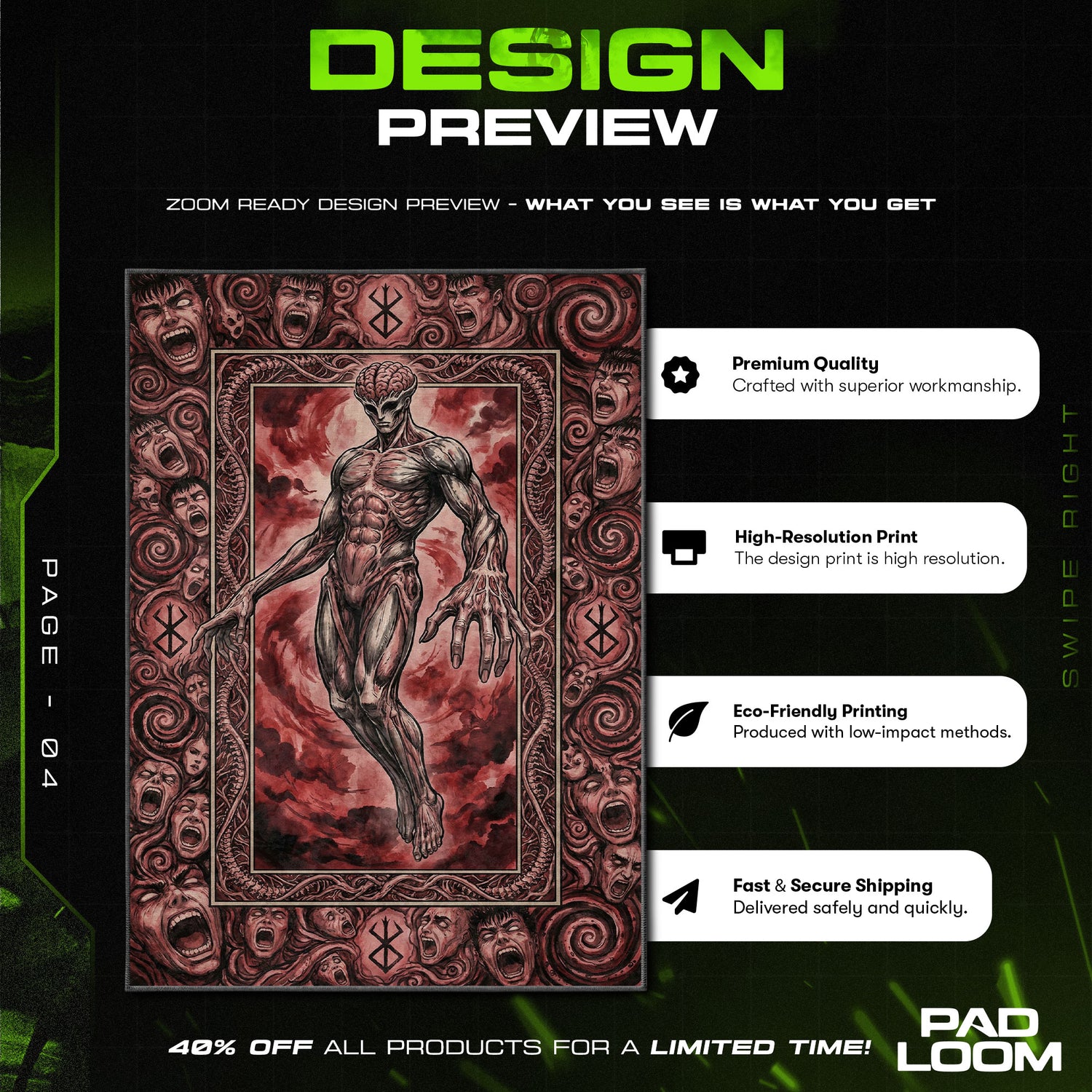 Chair character design printed on rug